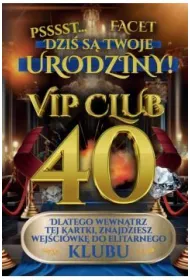 Yeku Karnet Urodziny 40 m�skie