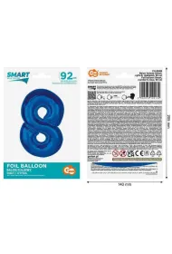 Godan Balon foliowy smart cyfra 8 niebieska 92 cm