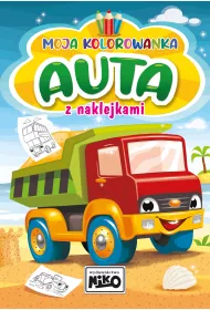 Moja kolorowanka z naklejkami. Auta