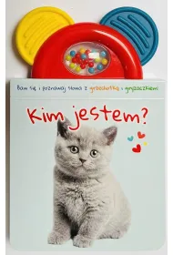 Kim jestem? niebieska. Ksi��eczka z gryzaczkiem i grzechotk�