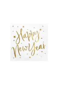 PartyDeco Serwetki Happy New Year 33x33 cm