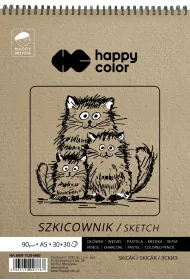 Happy Color Szkicownik na spirali M�ody Artysta, bia�y/ochra, A5, 80/90g, 60 arkuszy