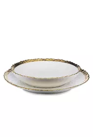 HowHomely Komplet 8 talerzy Kati White Gold