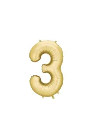 PartyDeco Balon foliowy cyfra 3 z�oty 86cm