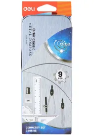 Deli Zestaw geometryczny Orbit z cyrklem 9 element�w