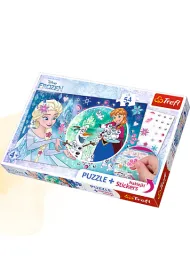 Puzzle 54 el. Magiczna moc Elsy 75115 + naklejki Trefl