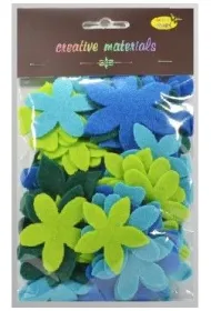 Galeria Hobby Kwiatki z filcu tonacja zimna 60 szt.