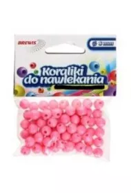 Brewis Koraliki do nawlekania + sznurek r�owe 8mm, 16g