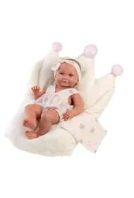 Lalka winylowa bobas Nica w biaym piworku 40cm Llorens