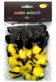 Galeria Hobby Pompony dwukolorowe to czarne 25-40mm