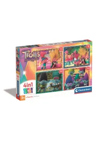 Puzzle 4w1 - SuperColor. Trolls 3 (12+16+20+24 el.) Clementoni