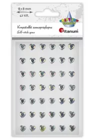 Titanum Kryszta�ki samoprzylepne Serca srebrne
