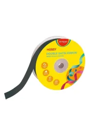 Keyroad Wst��ka podw�jna satynowa czarna 25mm x 22,86m