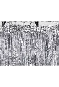 PartyDeco Kurtyna party srebrny 100x200cm