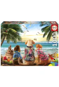 Puzzle 1000 Psy na pla�y 113797 Educa