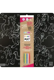 Funny Mat Black - Unicorns  + kreda. Mata do kolorowania wielokrotnego u�ytku Strigo
