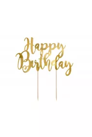 PartyDeco Topper na tort Happy Birthday z�oty 22.5 cm