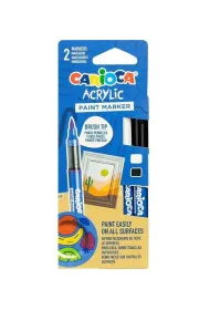 Markery akrylowe z pdzelkiem 2 kolory CARIOCA