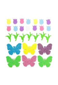 Dalprint Naklejki z pianki tulipany i motyle 92 szt.