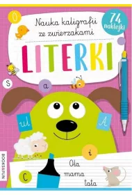 Literki nauka kaligrafii z pieskami i kotkami