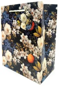 Fresh Torebka ozdobna matowa 18x23x10cm Bia�e Kwiaty