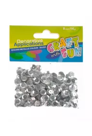 Craft with Fun Cekiny metaliczne k�ka srebrny 8mm, 14g