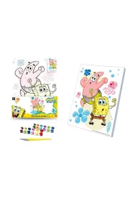 Qbee Malowanie po numerach 30x40cm SpongeBob