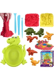 Piasek do formowania dinozaur + foremki 400g Trifox