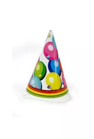 Czapeczka urodzinowa papierowa balony DC1371