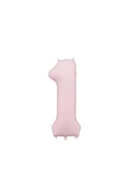 PartyDeco Balon foliowy cyfra 1 jasny r�owy 86cm
