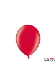 PartyDeco Balony Strong 30cm, Metallic czerwony Poppy Red: 1 op./50szt.