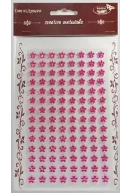 Galeria Hobby Stiker z kryszta�kami Kwiaty j.r�owe 8mm 112 szt.