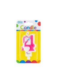 Godan �wieczka cyferka 4 z Jednoro�cem PF-SCJ4 7,8 cm