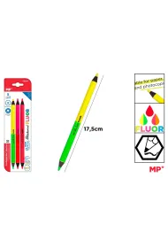 Mp Main Paper Kredki dwukolorowe MP 5 kolor�w fluorescencyjnych 3szt.blister