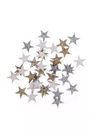 dpCraft Drewniane brokatowe gwiazdki 1,4cm