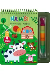 Na wsi. Kolorowanki, naklejki, 4 neonowe markery