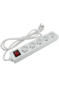 Przed�u�acz 5-gniazdowy z uziemieniem i wy��cznikiem 1.5m+Z (3x1.5mm2) EcoLight M20560 bia�y