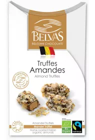 Belvas Belgijskie czekoladki trufle z migdaami fair trade bezglutenowe 100 g Bio