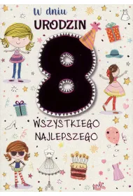 Kukartka Karnet 8 urodziny dziewczynki PR-030