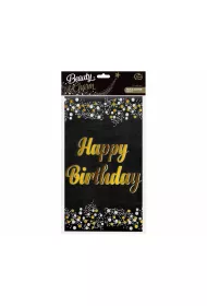 Godan Obrus foliowy B&C Happy Birthday czarny 137x183 cm