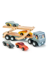 Laweta z samochodami drewniana Tender Leaf Toys