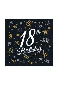 Godan Serwetki B&C 18th Birthday 33 x 33 cm