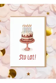 Nadwyraz.com Karnet Urodziny - Tort sto lat