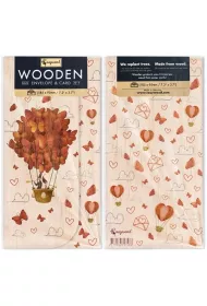 Cozywood Koperta upominkowa drewniana �lub balon motyle