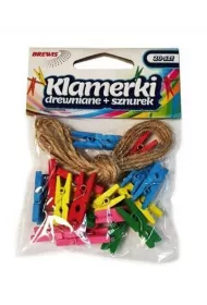 Brewis Klamerki + sznurek kolorowe 20 szt.