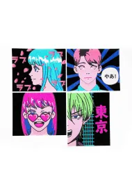 Diamond Dotz Haft diamentowy - Adults Flocked Neon Anime 4pack