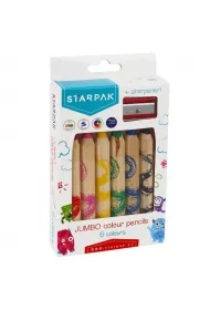 Starpak Kredki owkowe Jumbo + temperwka 6 szt.