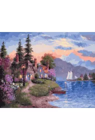 Malowanie po numerach. Nad jeziorem 40x50 cm