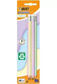 Bic Owek z gumk Evolution Pastel 5 szt.