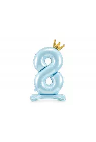 PartyDeco Stoj�cy balon foliowy 8 b��kitny 84cm